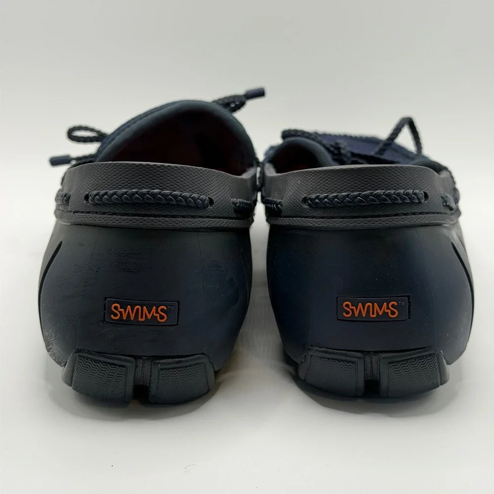 Swims Braided Lace Loafers Navy Blue Mesh Rubber Water Shoes Mens 9